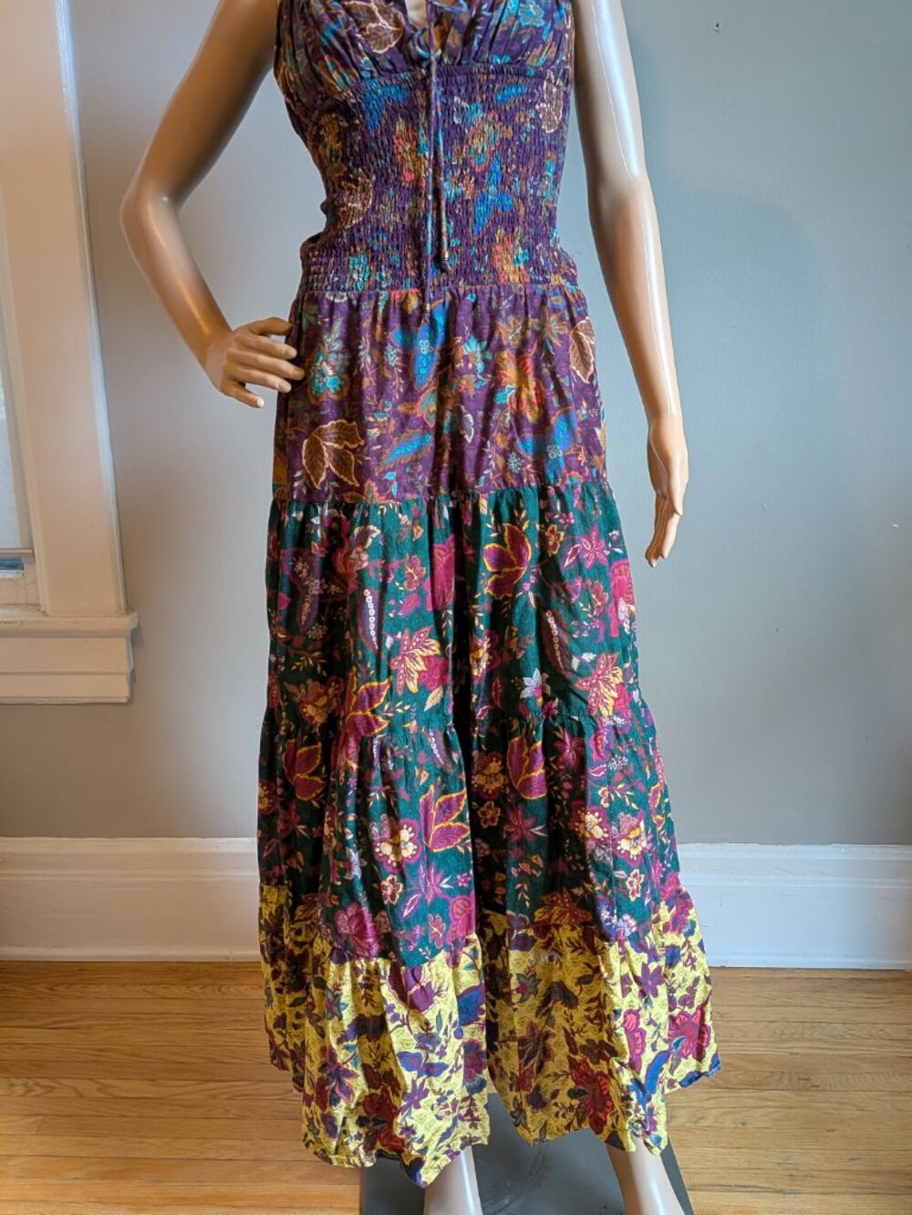 Anthropologie Josephine Dark Floral Maxi Dress Summer Sundress Strappy Size XL - Picture 3 of 14